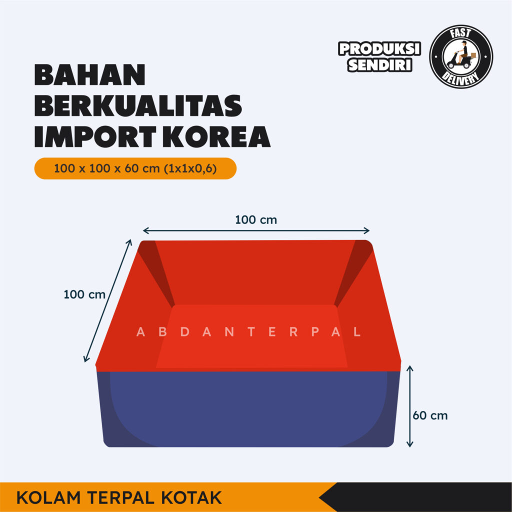Harga Kolam Terpal Kotak 100x100x60