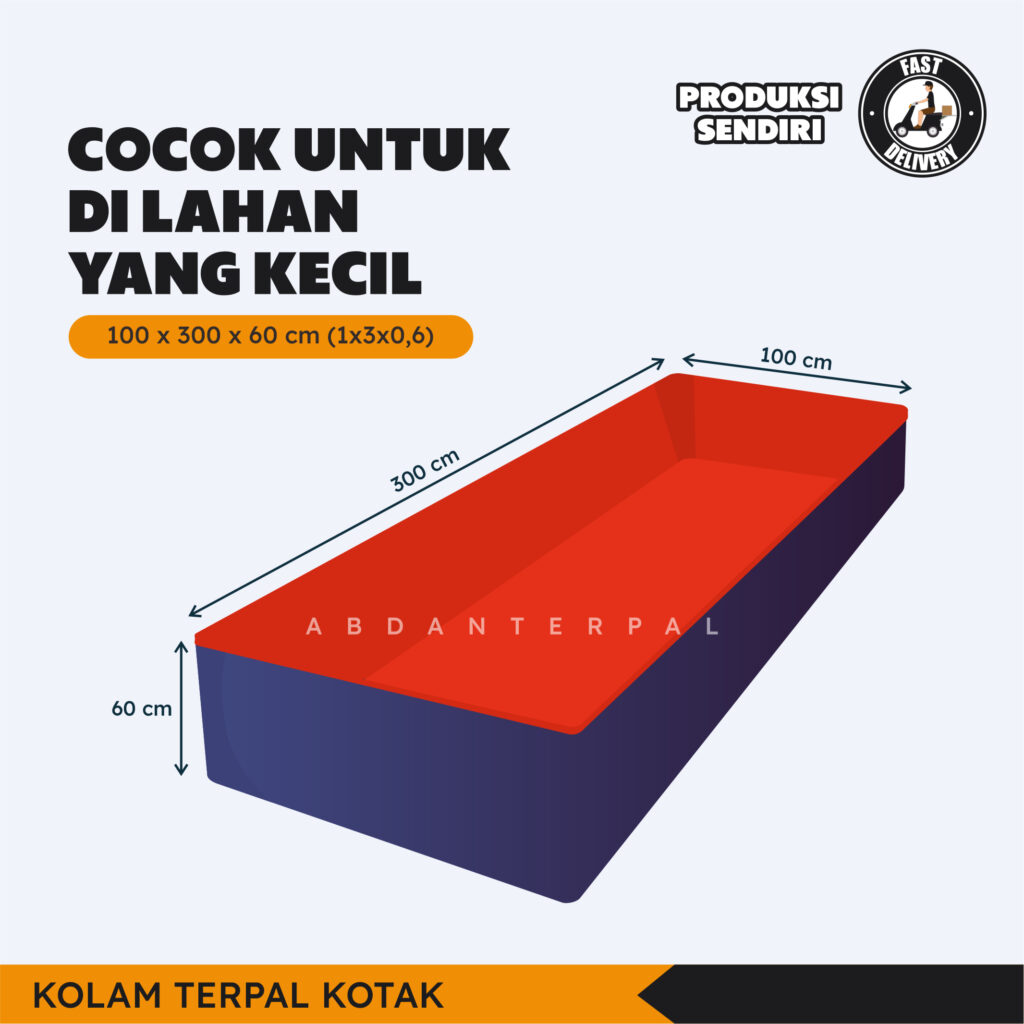 Harga Kolam Terpal Kotak 100x300x60